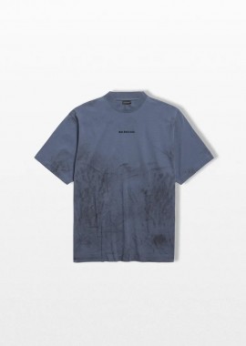 BALENCIAGA Ανδρικό Μπλε T-Shirt in Faded Dark Blue