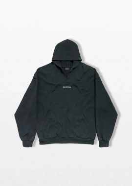 BALENCIAGA - BALENCIAGA Ανδρικό Μπλε Back Polo Hoodie