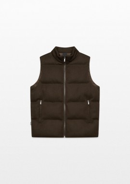 UNITY - UNITY Ανδρικό Καφέ Knit Sleeveless Down Jacket