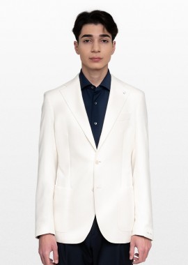 LUBIAM Ανδρικό Λευκό Single-Breasted Blazer