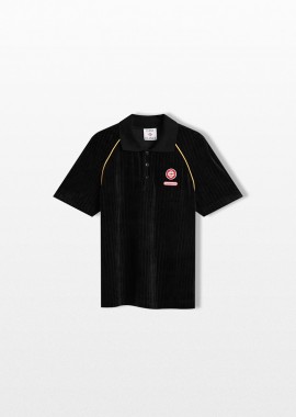 CASABLANCA - CASABLANCA Ανδρικό Μαύρο Rib Velour Raglan Polo