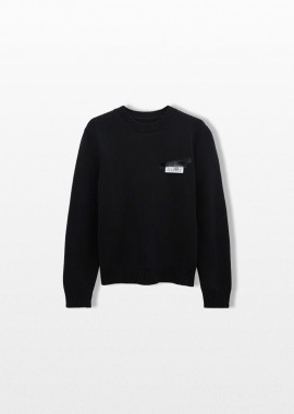 MM6 MAISON MARGIELA - MM6 MAISON MARGIELA Ανδρικό Μαύρο Taped Label Jumper