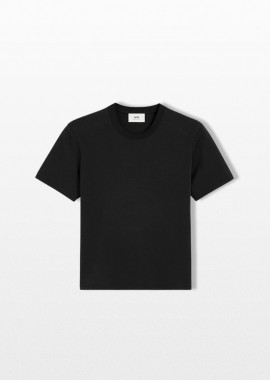 AMI PARIS Ανδρικό Μαύρο Black Cotton Ami De Coeur T-Shirt