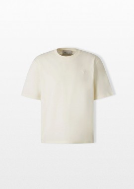 AMI PARIS Ανδρικό Λευκό Embossed Ami De Coeur T-Shirt