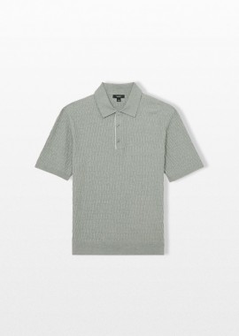 REISS Ανδρικό Γκρι Half-Button Polo Shirt