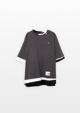 MAISON MIHARA YASUHIRO Ανδρικό Μαύρο Triple Layered T-Shirt