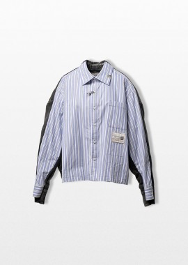 MAISON MIHARA YASUHIRO - MAISON MIHARA YASUHIRO Ανδρικό Μπλε Front Back Combined Stripe Shirt