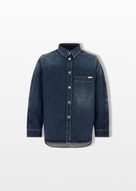 GIVENCHY - GIVENCHY Ανδρικό Μπλε Denim Long Sleeved Shirt
