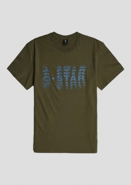 G-STAR Ανδρικό Χακί Shattered T-Shirt In Green