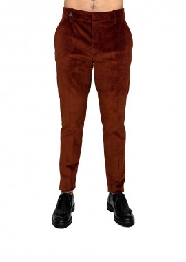HOSIO Ανδρικό Πορτοκαλί Casual Corduroy Trousers