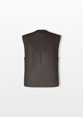 ISSEY MIYAKE Ανδρικό Καφέ Brush Close-Up Knit Vest
