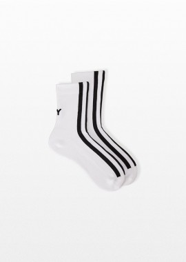 Y-3 Ανδρικό Λευκό Stripes Socks