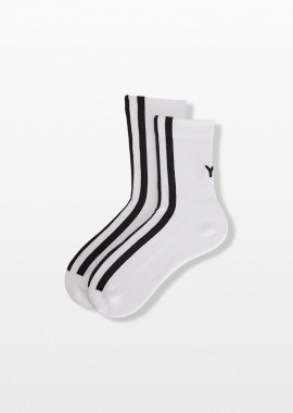 Y-3 Ανδρικό Λευκό Stripes Socks in White