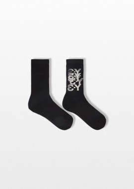 Y-3 Ανδρικό Μαύρο Graphic Mid-Rise Socks