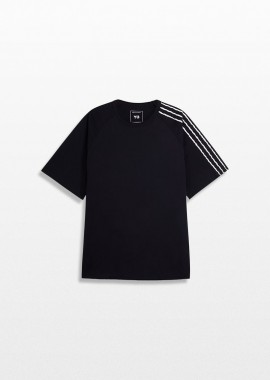 Y-3 Ανδρικό Μαύρο Raw Edge 3 Stripes T-Shirt