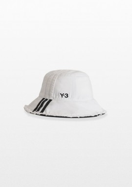 Y-3 Ανδρικό Λευκό Stripes Bucket Hat