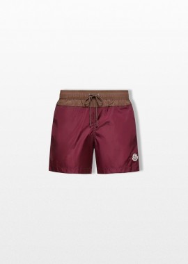 MONCLER Ανδρικό Κόκκινο Contrast Swim Shorts