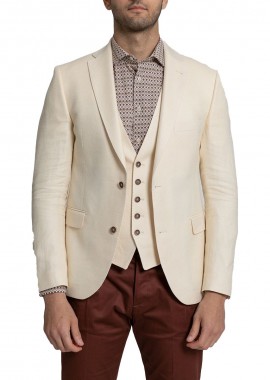 SARTORIA MONK Ανδρικό Μπεζ Beige Fitted Blazer