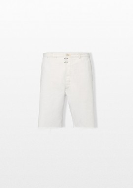 MAISON MARGIELA Ανδρικό Λευκό Chalk Selvedge Denim Shorts