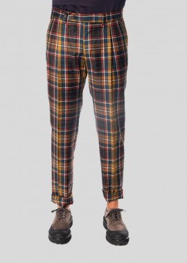 PASINI Ανδρικό Χακί Checked Wool Trouser