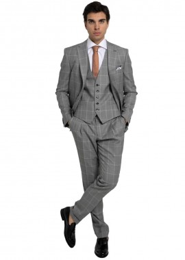 SARTORIA MONK - SARTORIA MONK Ανδρικό Γκρι Three Piece Suit/Grey