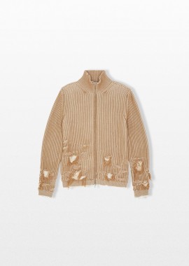 MAISON MARGIELA - MAISON MARGIELA Ανδρικό Καφέ Ribbed Κnit Cardigan