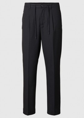 SELECTED HOMME Ανδρικό Μαύρο Pleated Trousers In Black