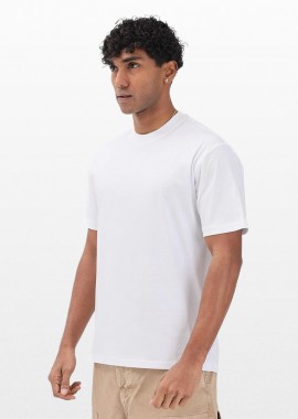 I'M BRIAN Ανδρικό Λευκό Mercerized Cotton Crew Neck T-Shirt