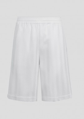 MISSONI Ανδρικό Λευκό Bermuda Shorts With Zigzag Working