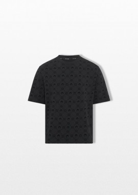 MARINE SERRE Ανδρικό Μαύρο Monogram T-Shirt