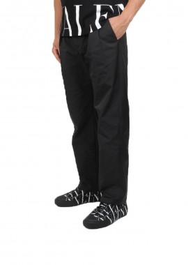 VALENTINO GARAVANI Ανδρικό Μαύρο Pleated Nylon Casual Trousers