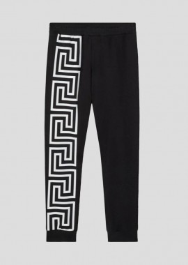 VERSACE Ανδρικό Μαύρο Greca Print Sweatpants