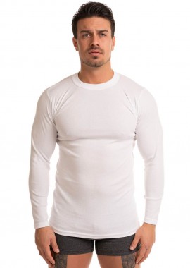 ΦΑΝΕΛΑ ΑΝΔΡΙΚΗ ΒΑΜΒΑΚΕΡΗ ΛΕΥΚΗ ΜΕ ΜΑΚΡΥ ΜΑΝΙΚΙ GIORGIO Λευκό