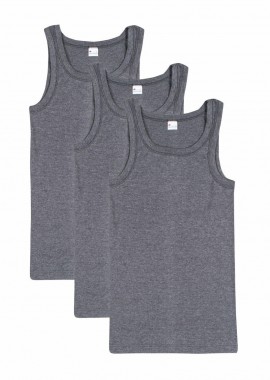 Υπερμέγεθος ανδρικά φανελάκια αμάνικα Giorgio Σετ 3 τεμαχίων Ανθρακί Ανθρακί