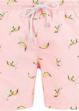 John Frank Banana Ανδρικό Μαγιό Σορτς Ροζ με Σχέδια Ροζ