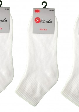 Προσφορά Σετ 3 Τεμ Ανδρική Κάλτσα Πετσετέ Ημίκοντη Λευκή Λευκό