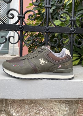 US Grand Polo ανδρικά χακί-καφέ sneakers με διχρωμία GPM523100