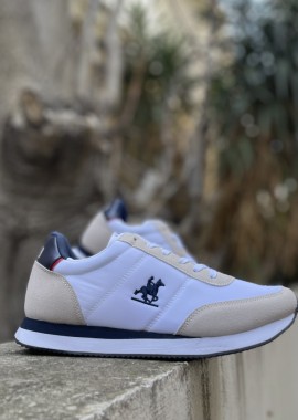 US Grand Polo ανδρικά λευκά-μπεζ sneakers GPM413210