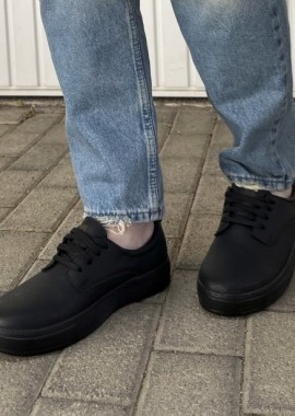 Ανδρικά μαύρα Casual Sneakers δερματίνη με κορδόνια 0772020BT