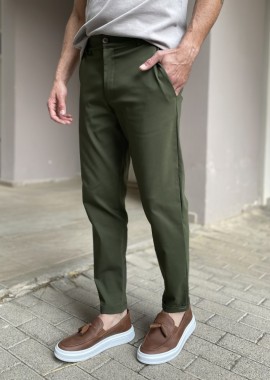 Ben Tailor Ανδρικό χακί υφασμάτινο παντελόνι Kowalski 0398Q