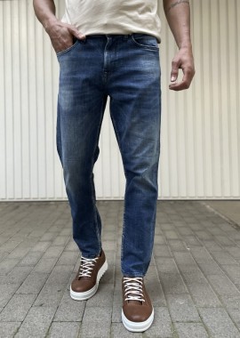 Ανδρικό ελαστικό Τζιν Παντελόνι Πλυμένο πεντάτσεπο με κουμπιά OD51321