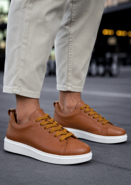 Ανδρικά ταμπά δερμάτινα casual Sneakers HG175542T