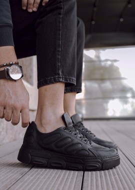 Ανδρικά μαύρα Casual Sneakers δίσολα CH105M