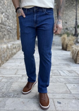 Ανδρικό μπλε τζιν ελαστικό σε ίσια γραμμή με φερμουάρ LC17706