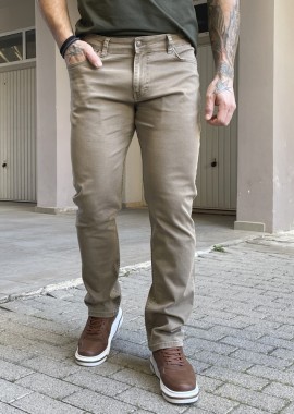 Ανδρικό πούρο τζιν ελαστικό σε ίσια γραμμή με φερμουάρ LC17091