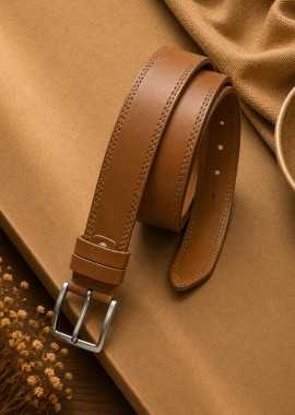 Ανδρική ταμπά ζώνη δερμάτινη με γαζί 02524