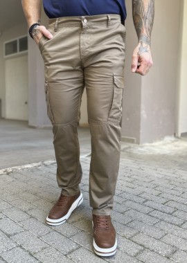 Ανδρικό cargo ίσιο πούρο υφασμάτινο παντελόνι BO1682P