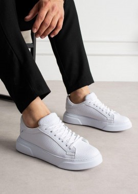 Ανδρικά λευκά δίσολα Sneakers λαστιχένια σόλα CH2613