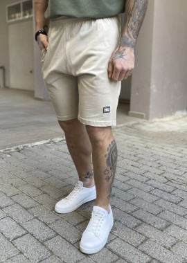 NDC Ανδρική μπεζ βαμβακερή βερμούδα με τύπωμα 222999B