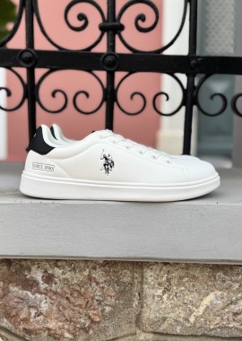 U.S. Polo Assn. ανδρικά λευκα casual sneakers BYRON001DWHIBLK04